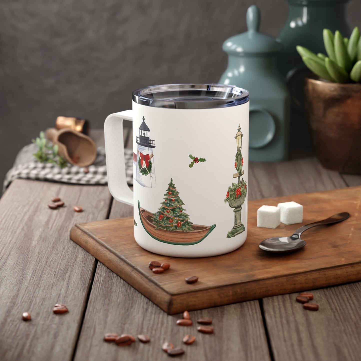 Nantucket Christmas Insulated Mug