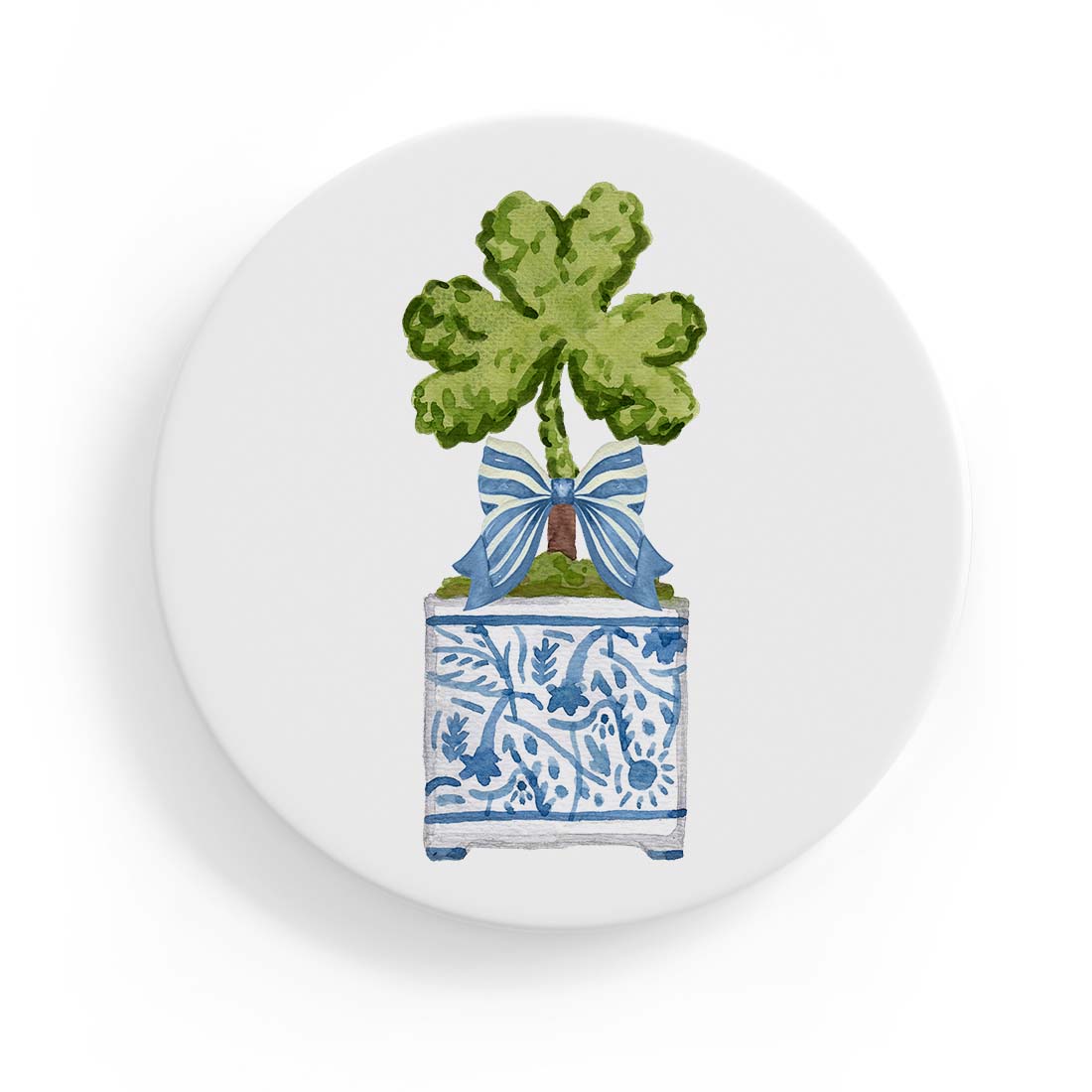 Kerry Shamrock Topiary Ceramic Coaster