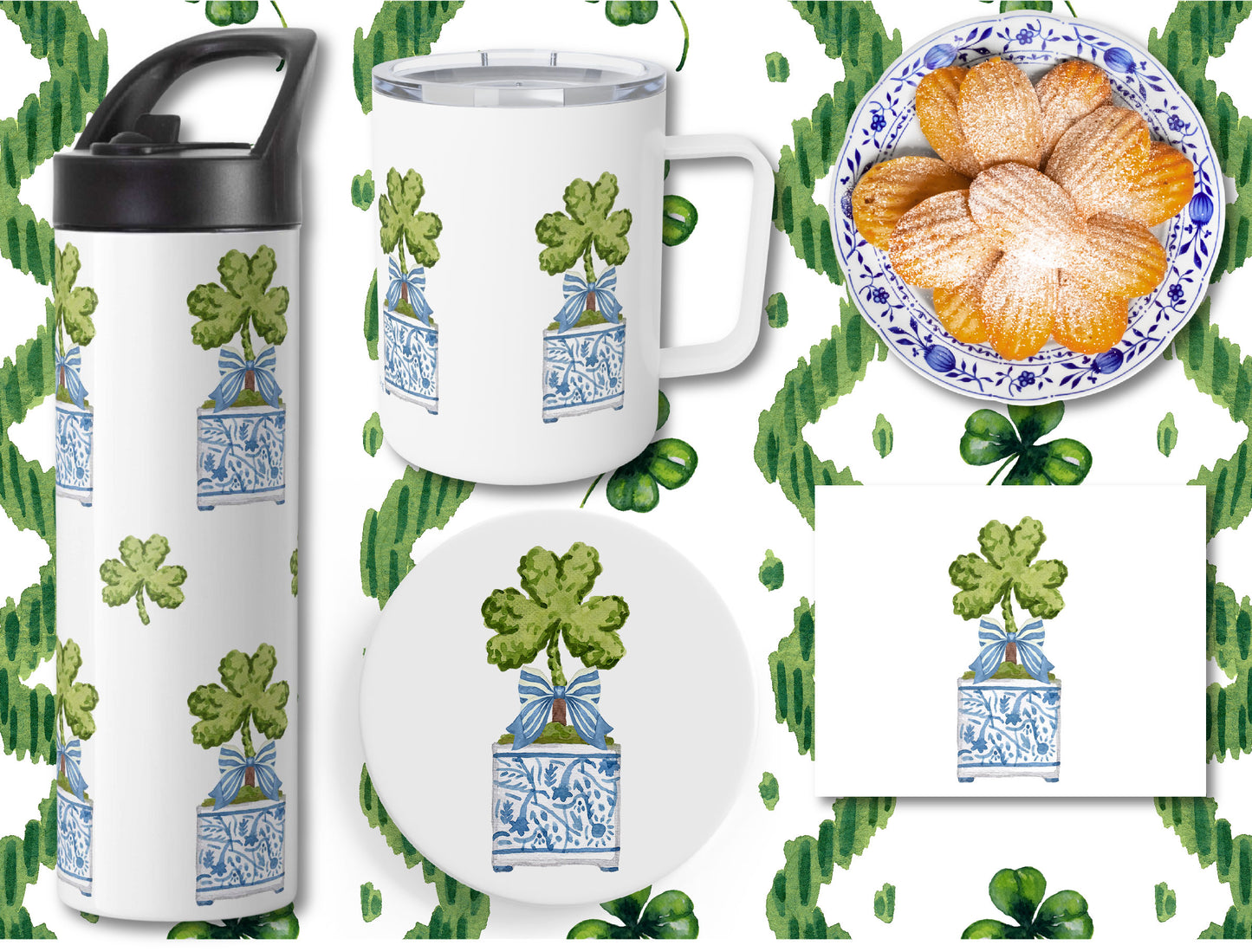 Kerry Shamrock Topiary Insulated Water Bottle