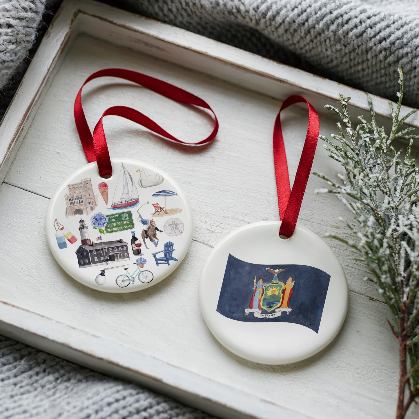 Long Island / The Hamptons Forever! Two Sided Ornament With Gift Box