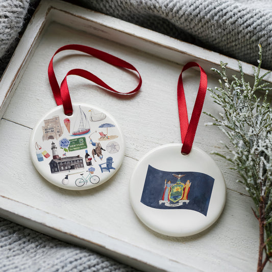 Long Island / The Hamptons Forever! Two Sided Ornament With Gift Box