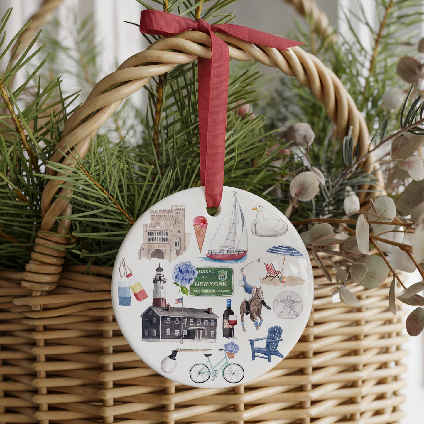 Long Island / The Hamptons Forever! Two Sided Ornament With Gift Box