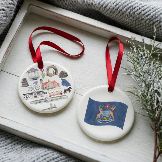 Mackinac Forever! Two Sided Ornament With Gift Box