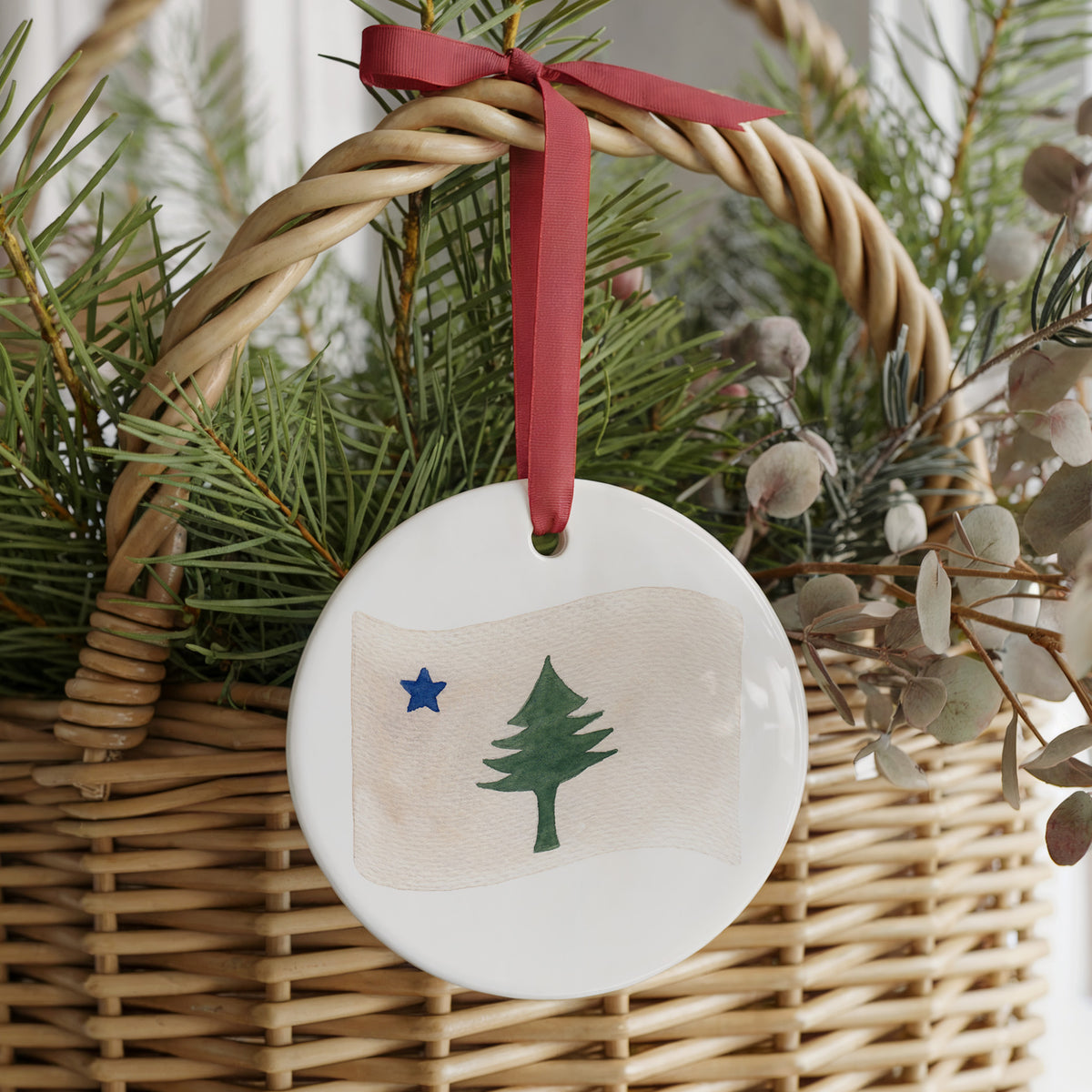 Maine Forever! Two Sided Ornament With Gift Box