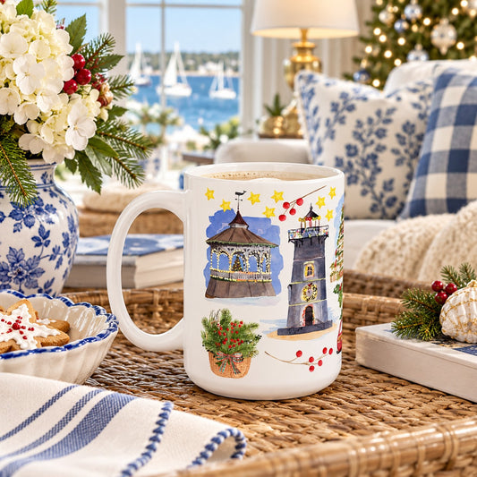 Martha's Vineyard Christmas Ceramic Mug