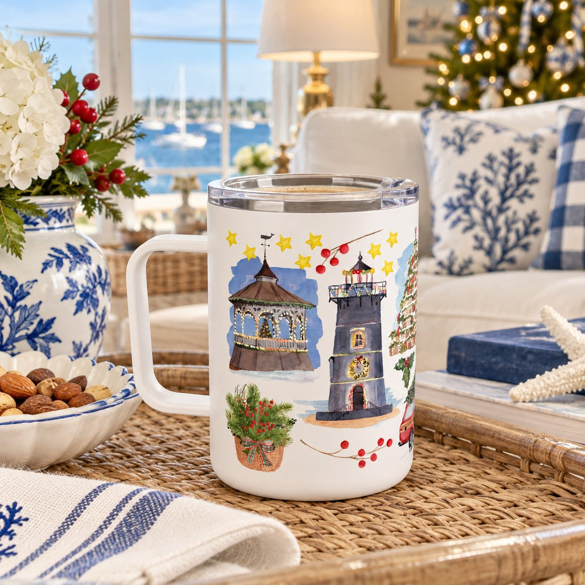 Martha's Vineyard Christmas Insulated Travel Mug
