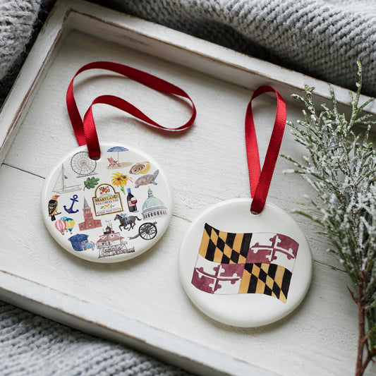 Maryland Forever! Two Sided Ornament With Gift Box