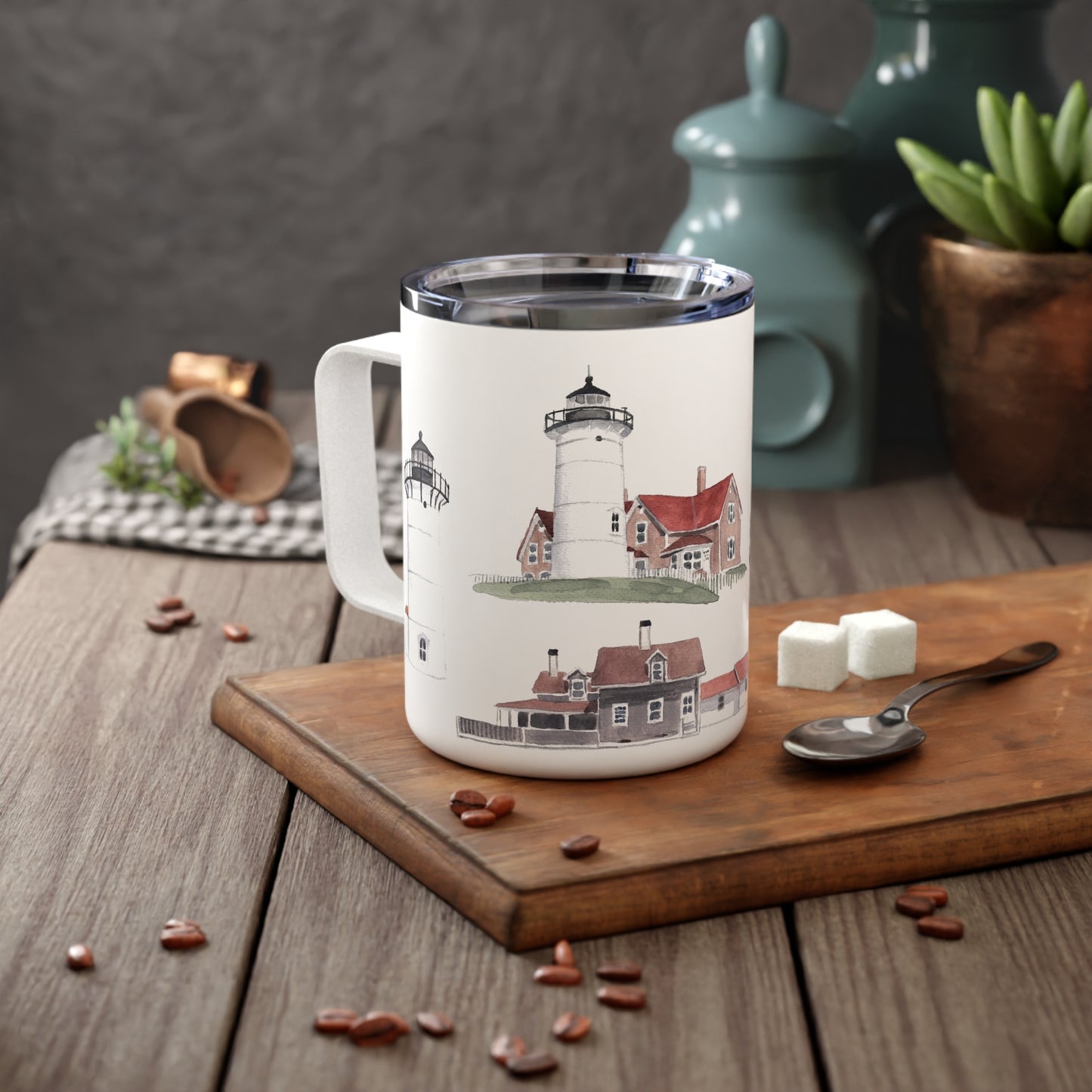 Cape Cod Lighthouses Insulated Mug With Optional Monogram