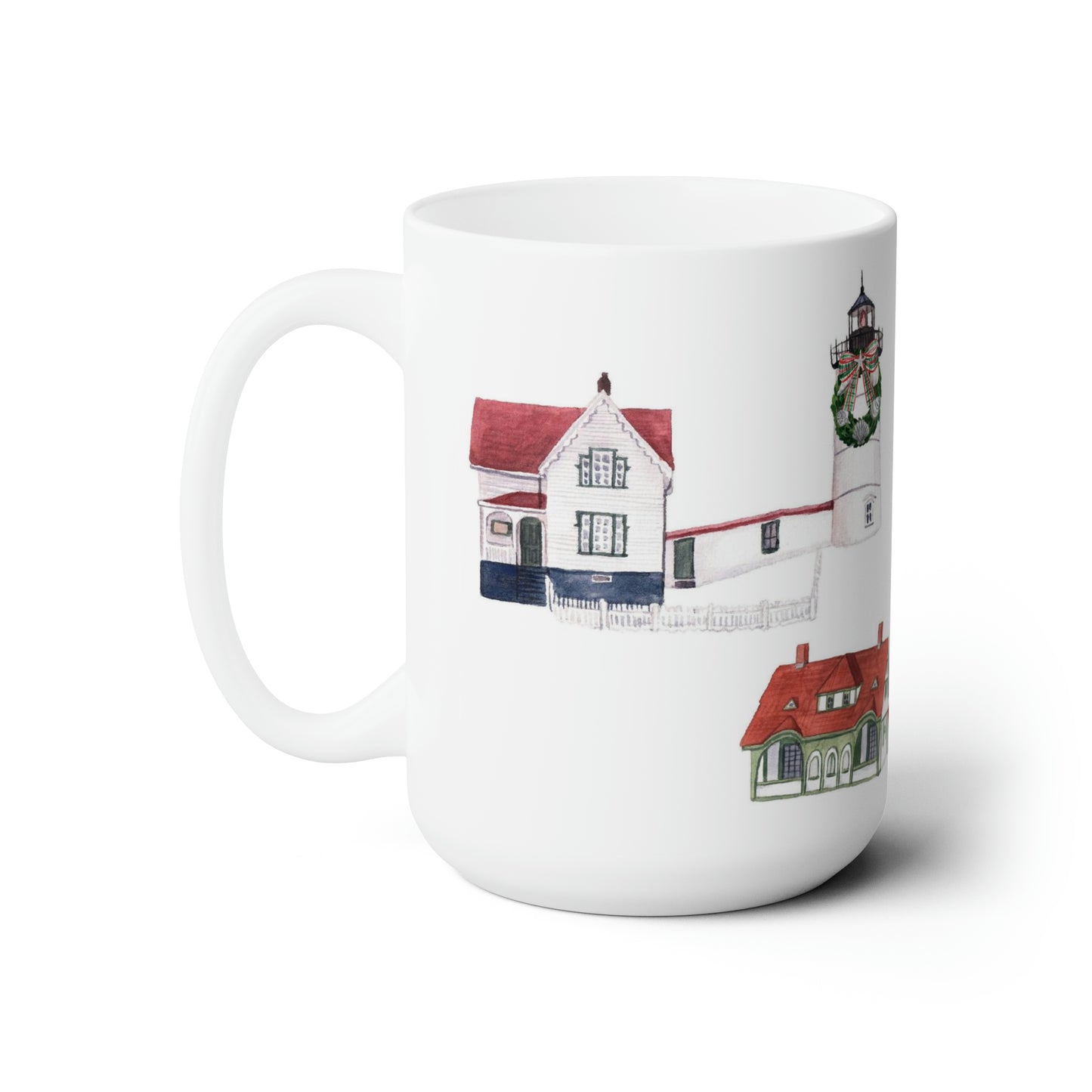 Maine Christmas Lighthouses Ceramic Mug