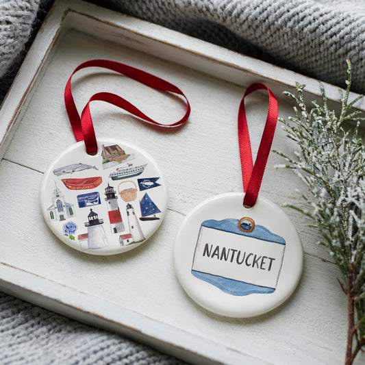 Nantucket Forever! Two Sided Ornament With Gift Box