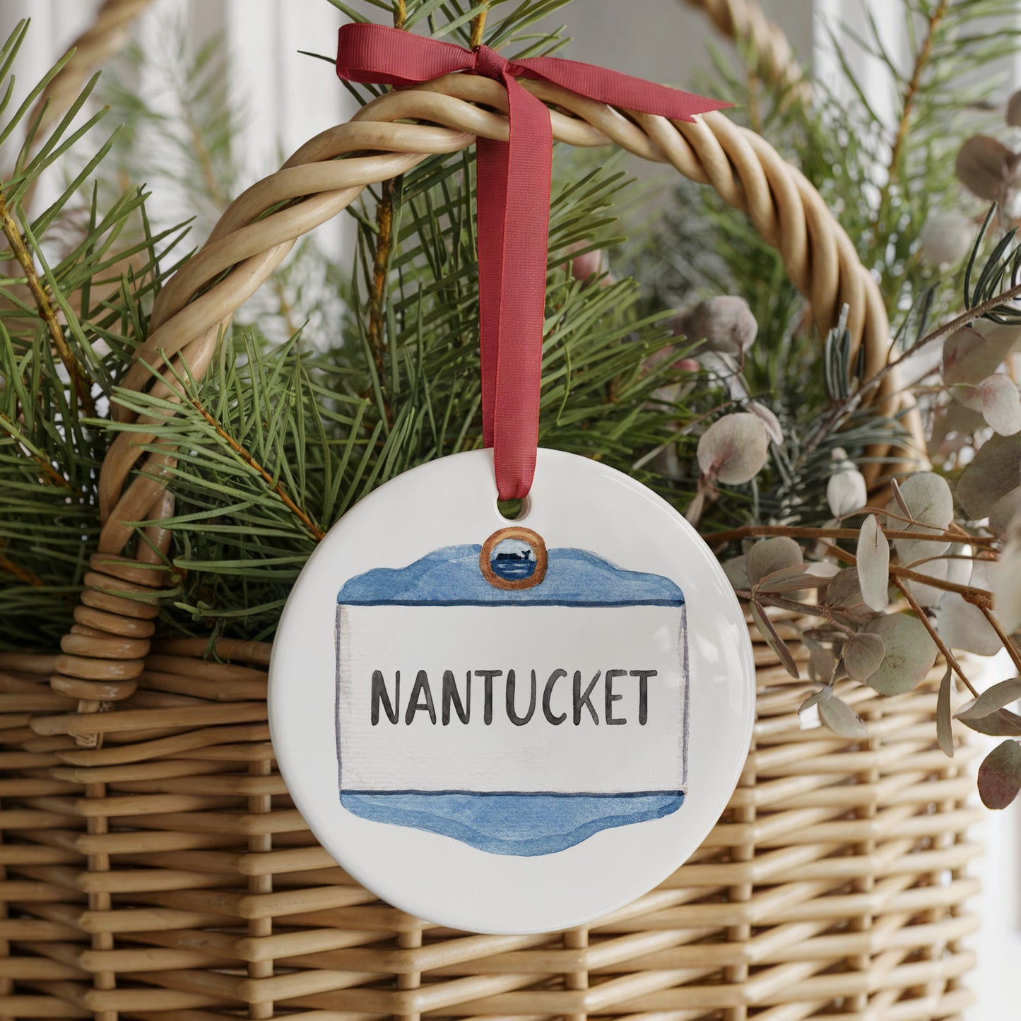 Nantucket Forever! Two Sided Ornament With Gift Box