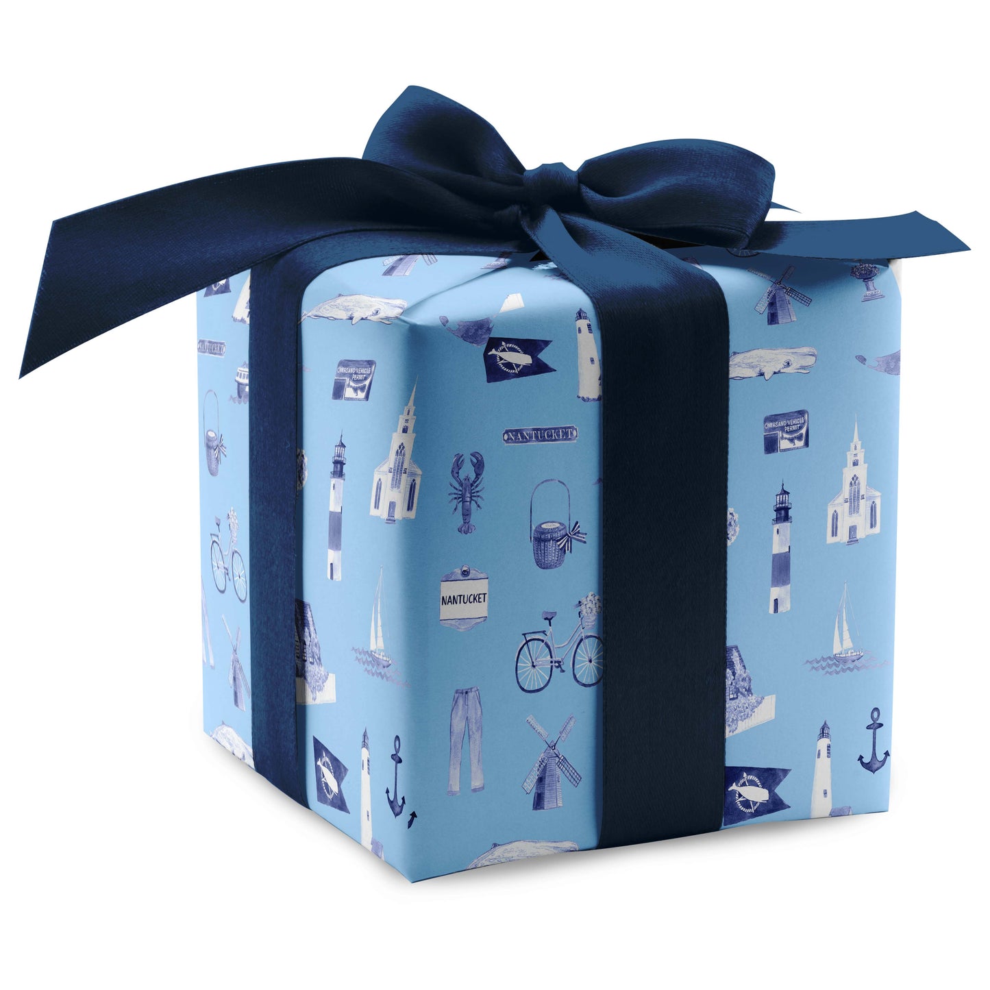 Nantucket Toile Luxury Gift Wrap - Available In 3 Colors