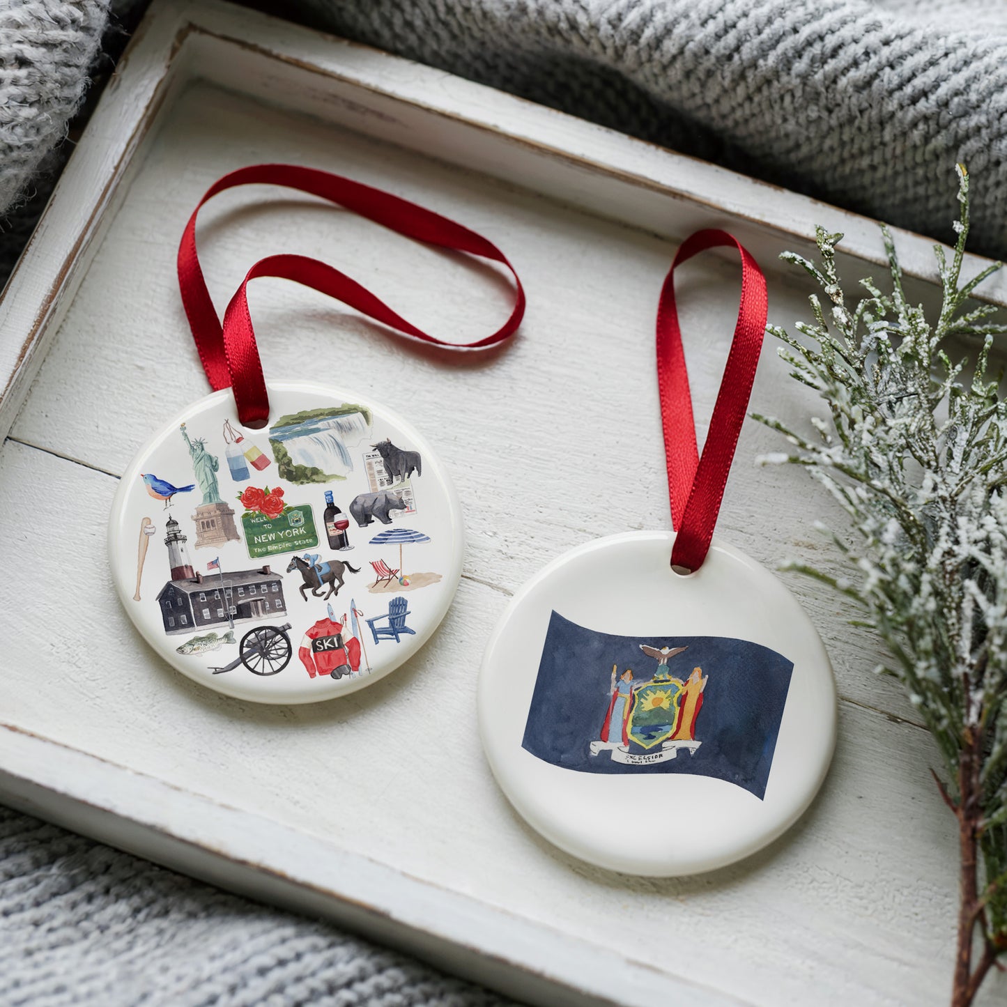 New York Forever! Two Sided Ornament With Gift Box