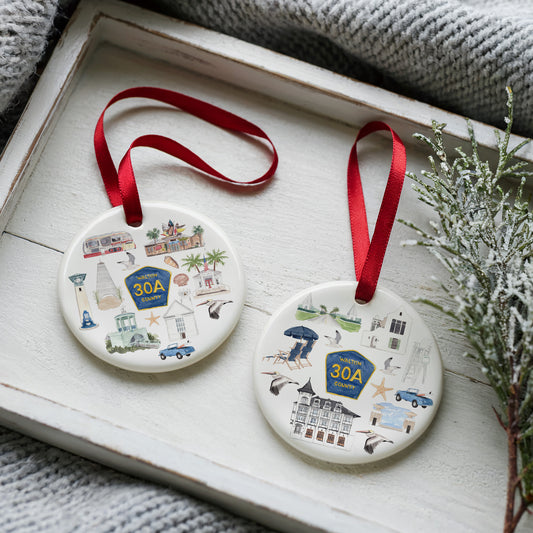 30A (Florida) Forever! Two Sided Ornament With Gift Box