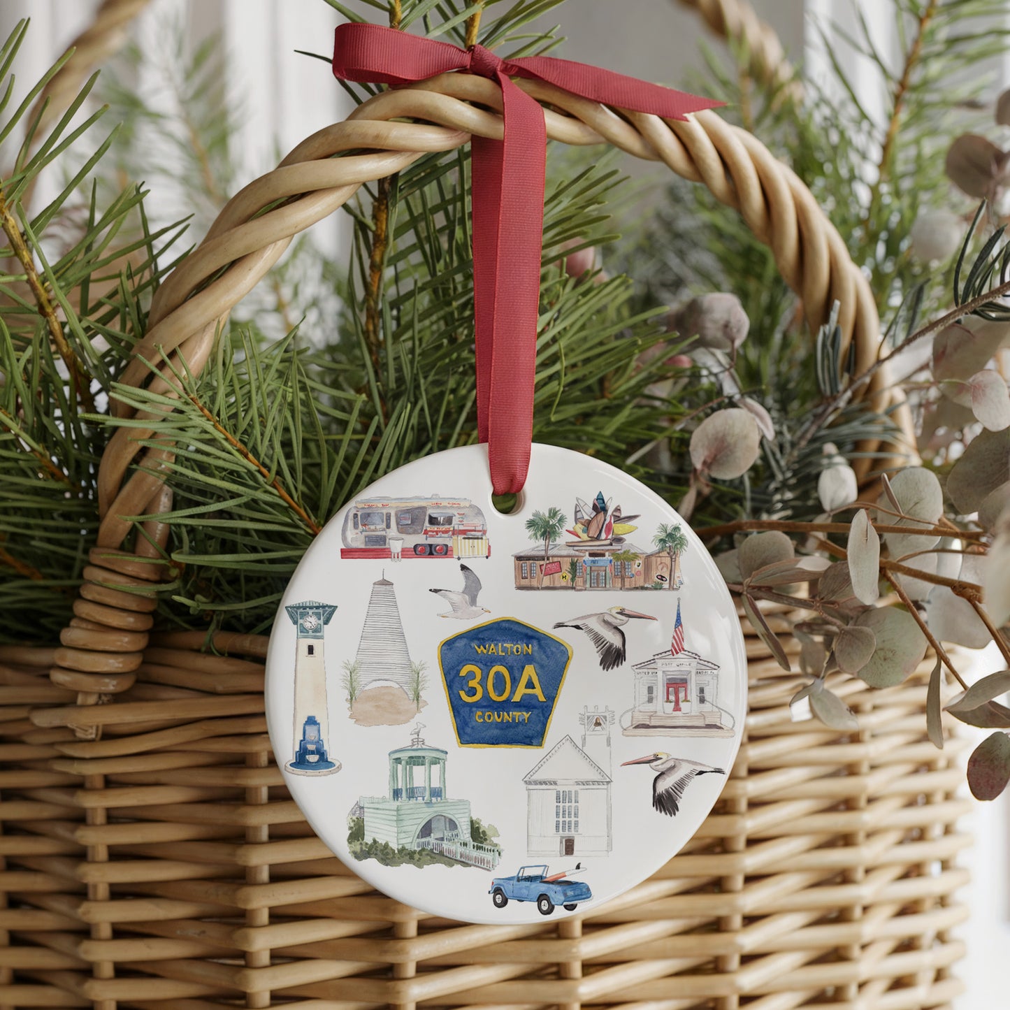 30A (Florida) Forever! Two Sided Ornament With Gift Box