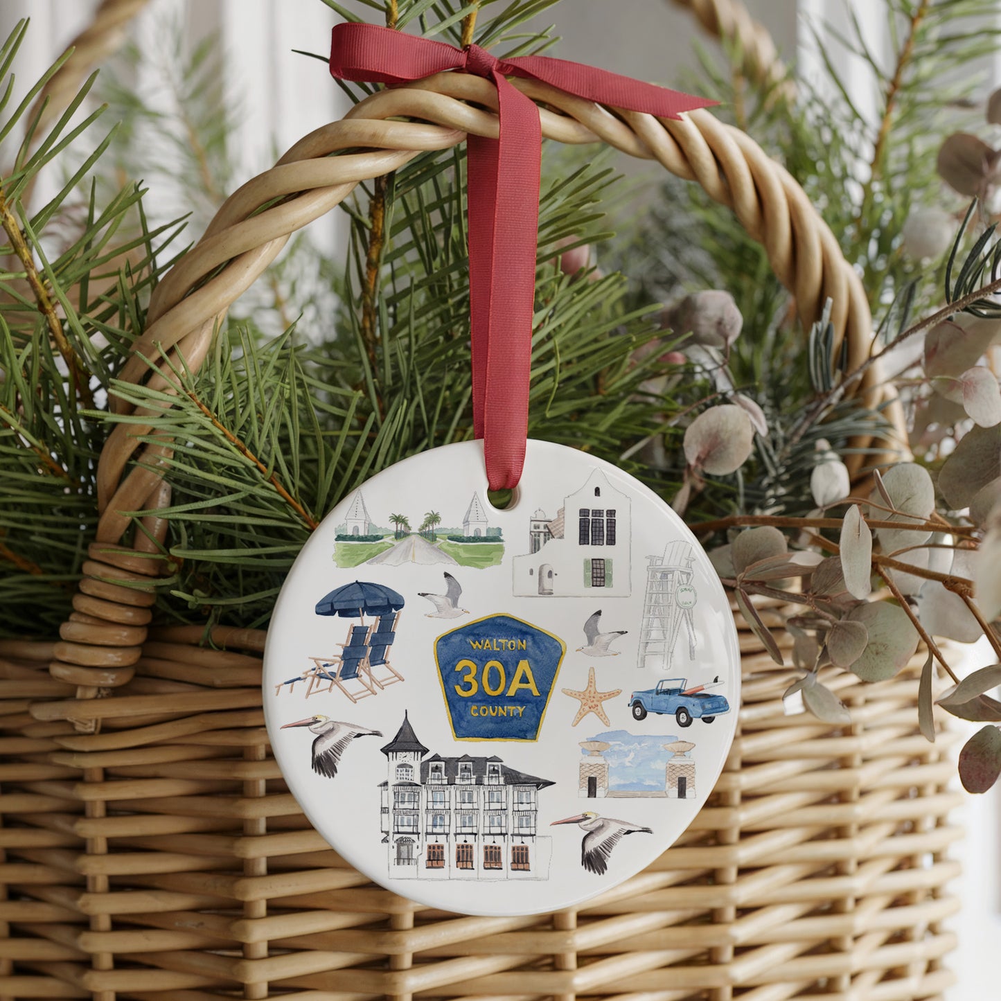 30A (Florida) Forever! Two Sided Ornament With Gift Box