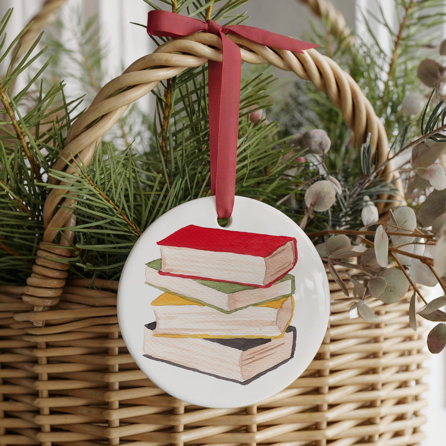 All Booked Up Two Sided Ornament With Presentation Gift Box