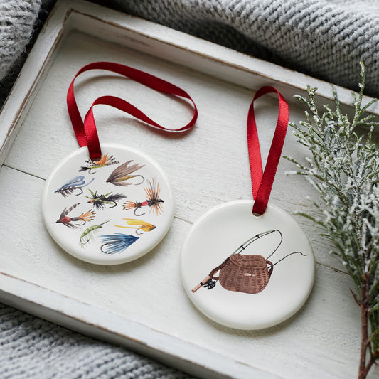 All Tied Up Fly Fishing Two Sided Ornament With Gift Box