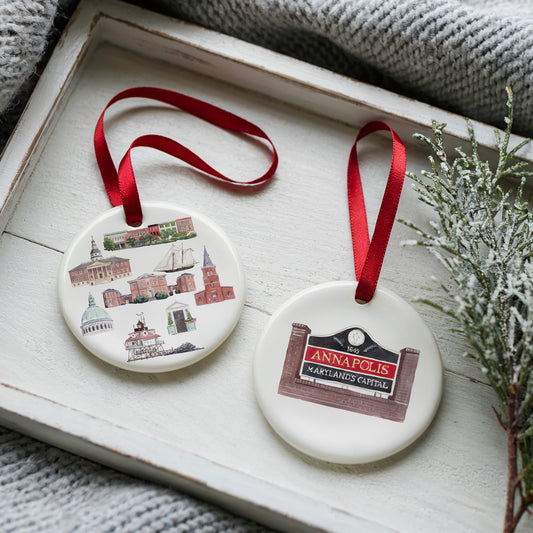 Annapolis Forever! Two Sided Ornament With Gift Box