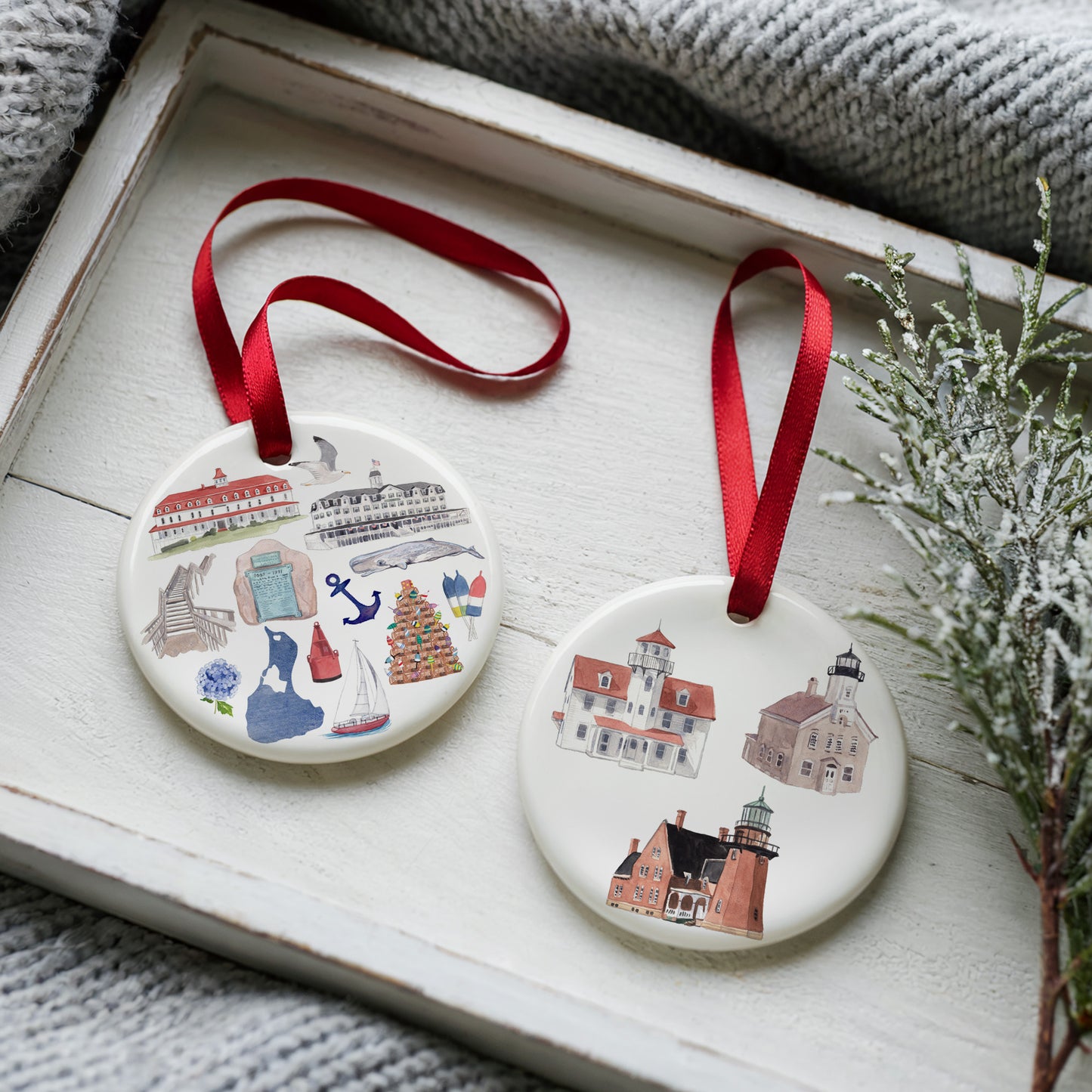 Block Island Forever! Two Sided Ornament With Gift Box