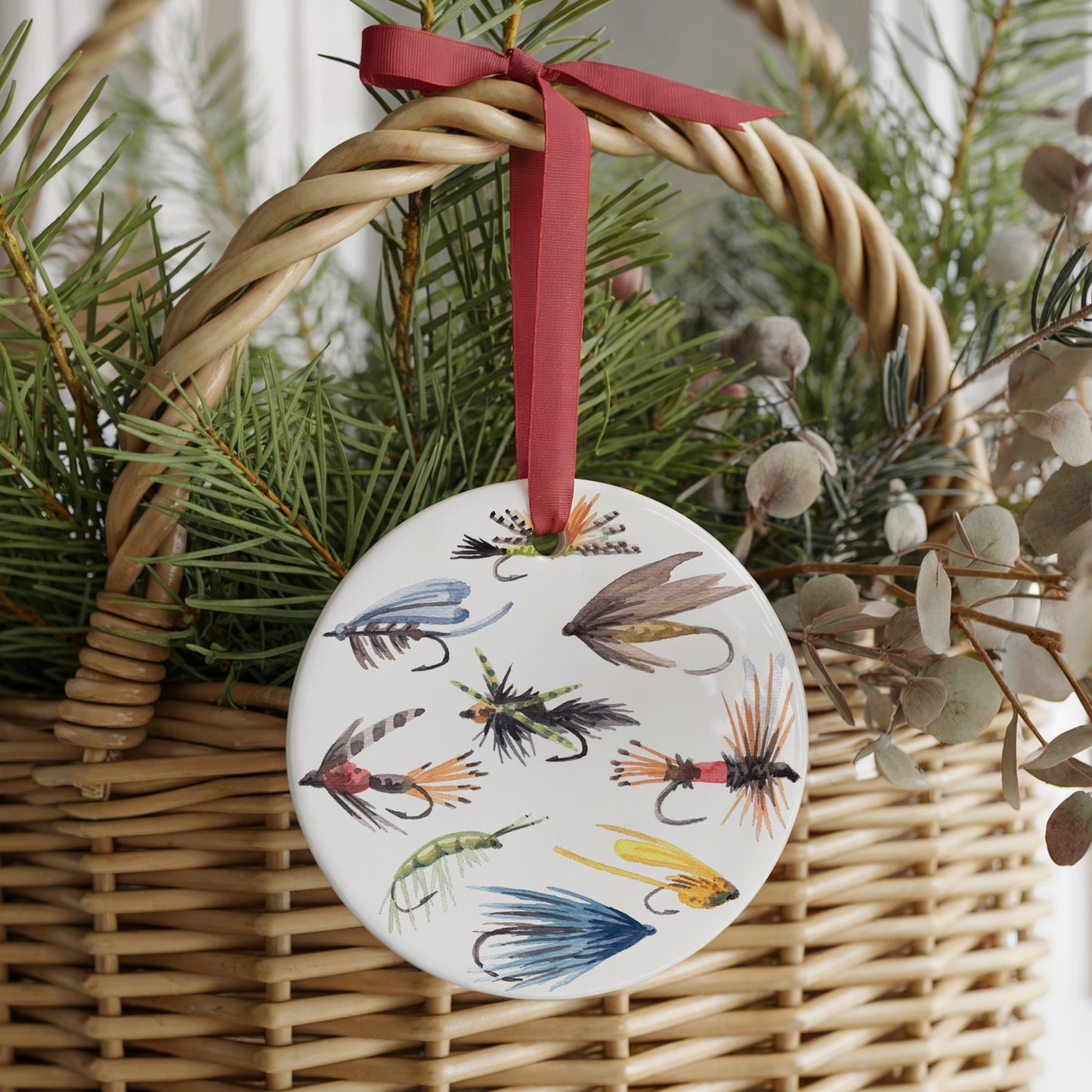 All Tied Up Fly Fishing Two Sided Ornament With Gift Box