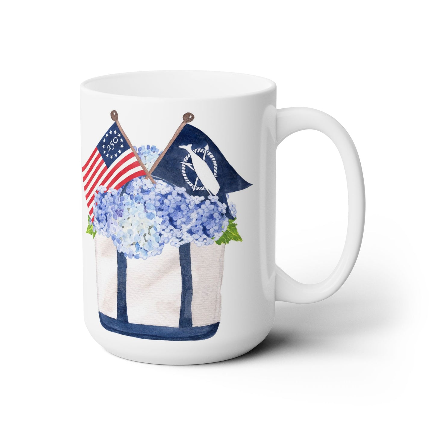 Patriotic Tote And Nantucket Pennant Flag Ceramic Mug