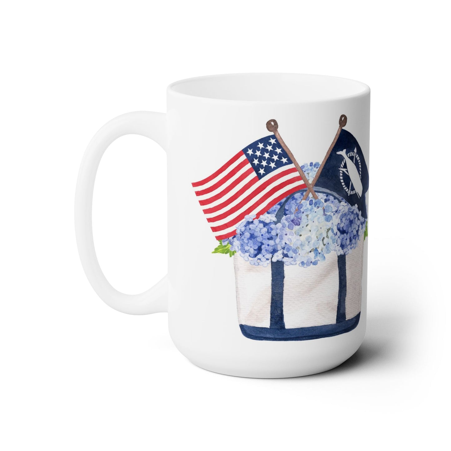 Patriotic Tote And Nantucket Pennant Flag Ceramic Mug