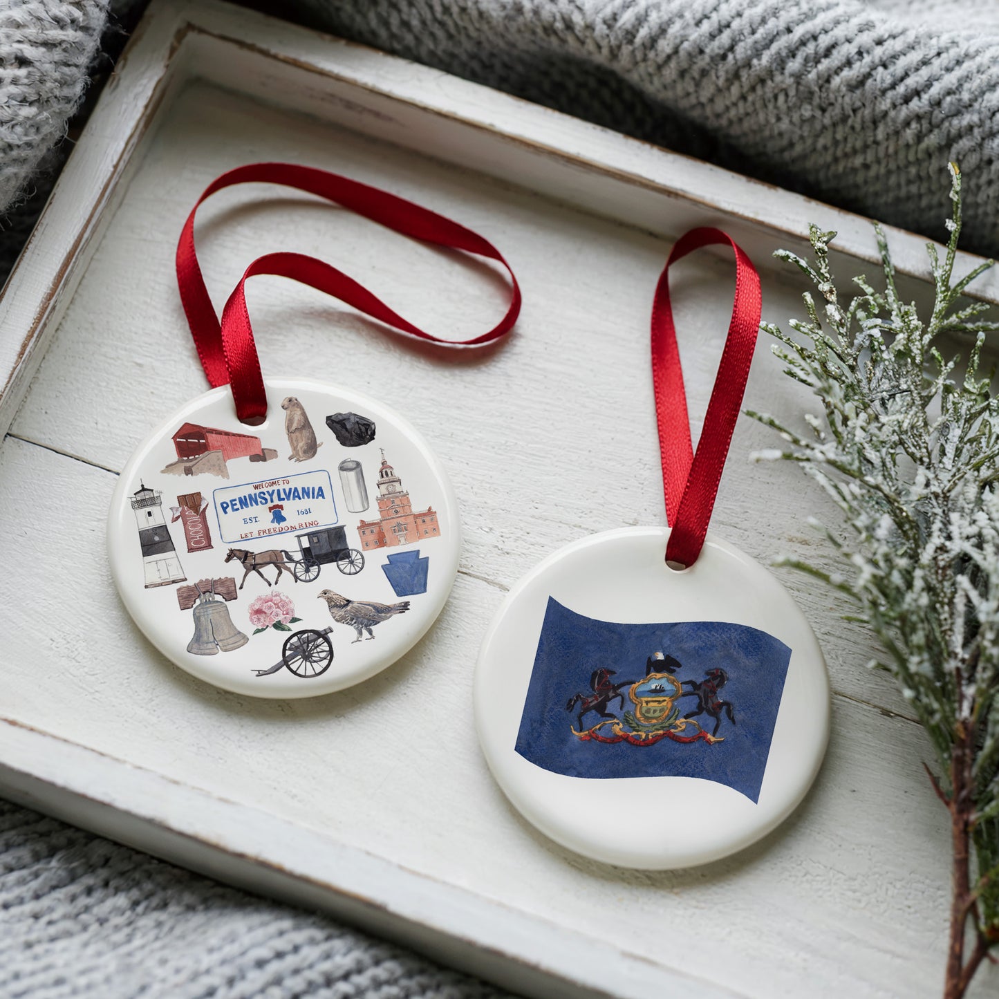Pennsylvania Forever! Two Sided Ornament With Gift Box