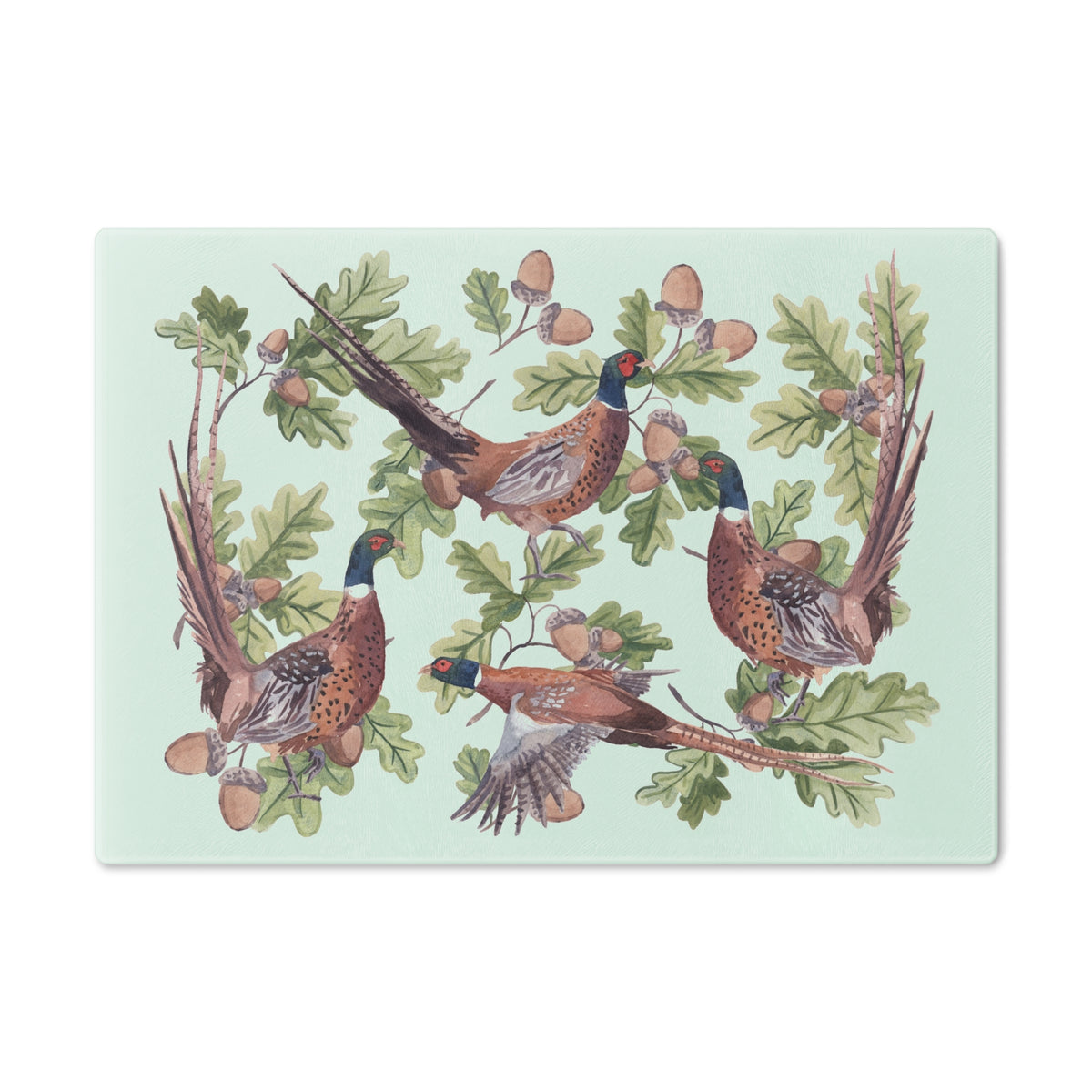 Pheasants & Oak Tempered Glass Cutting Board