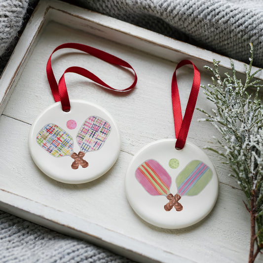 Pickleball Two Sided Ornament With Gift Box