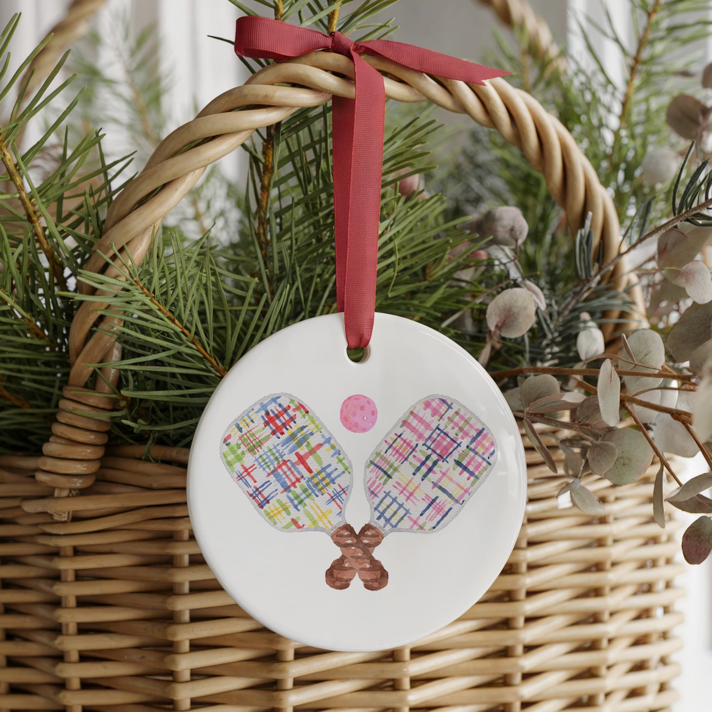 Pickleball Two Sided Ornament With Gift Box