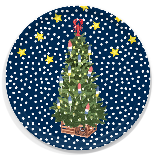 Festive Lobstah Christmas Tree Birchwood Serving Tray