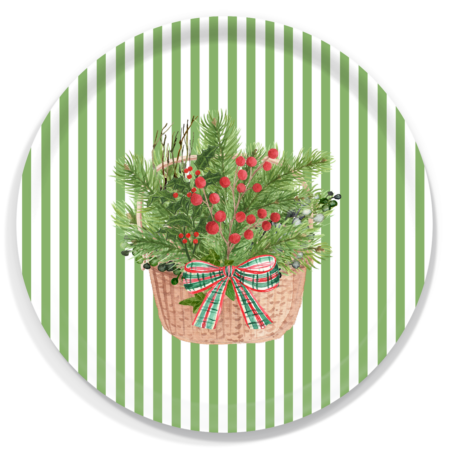 Nantucket Christmas Basket Birchwood Serving Tray