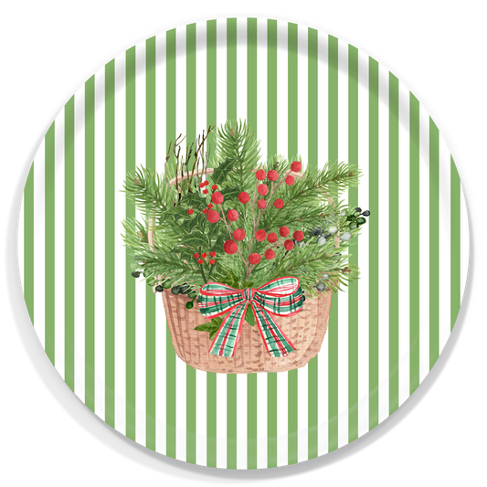Nantucket Christmas Basket Birchwood Serving Tray