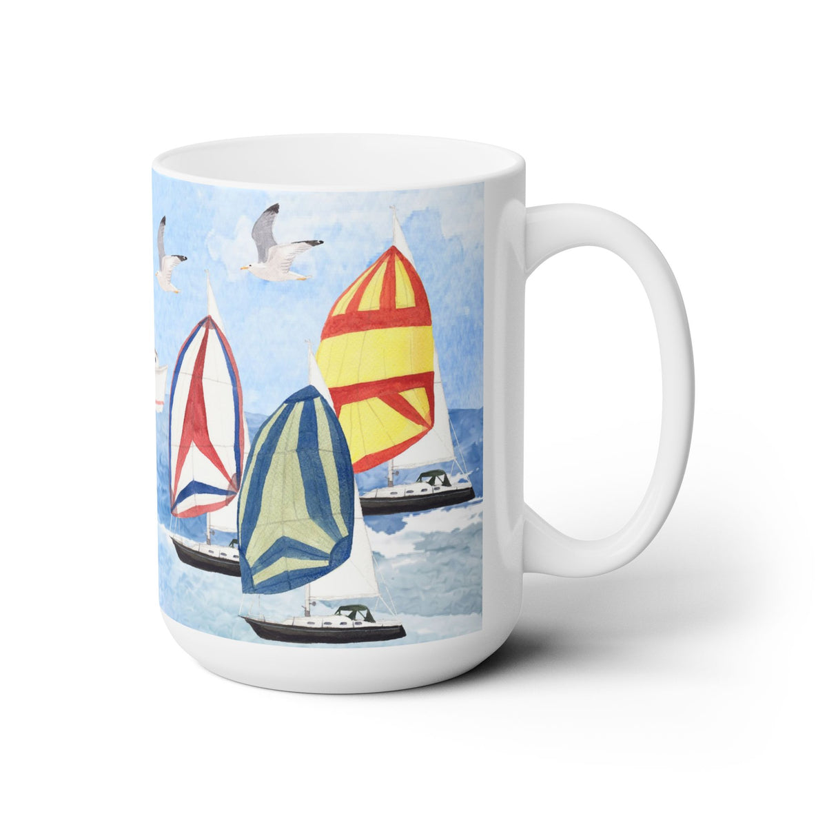 Rounding The Mark Sailing Ceramic Mug