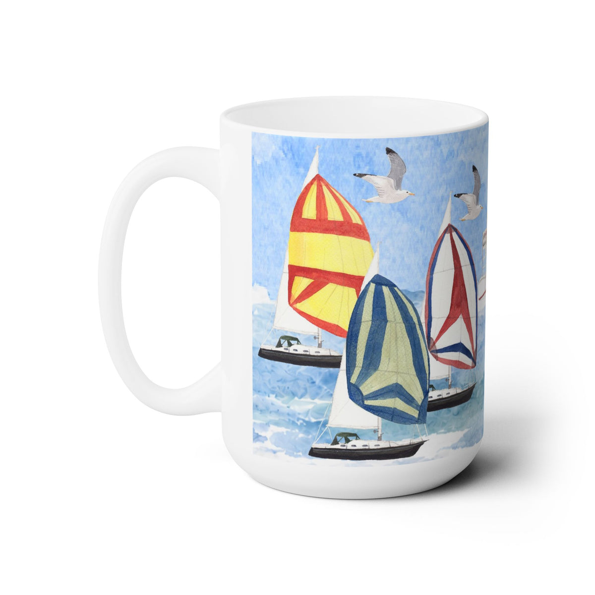 Rounding The Mark Sailing Ceramic Mug