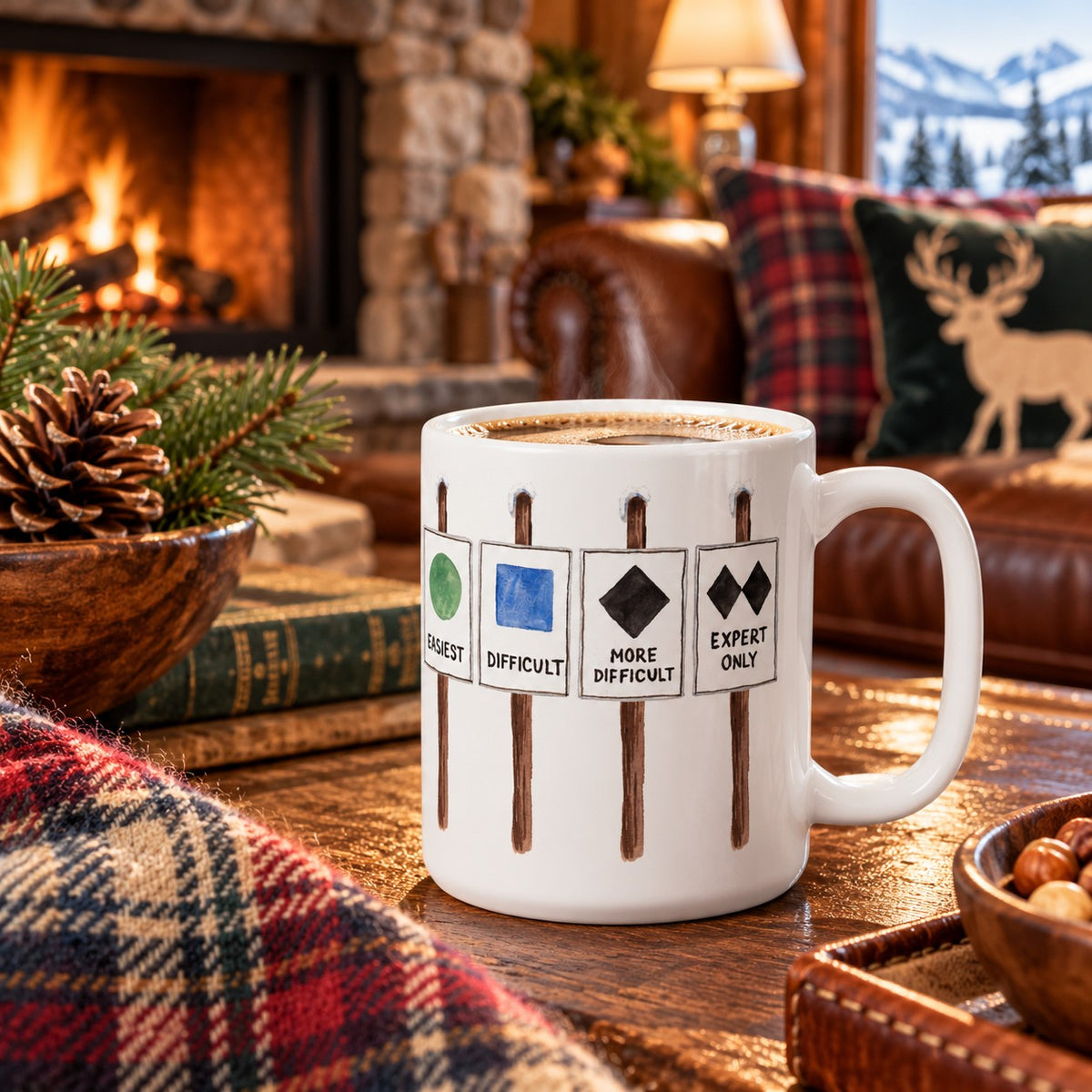 Ski Signs Ceramic Mug
