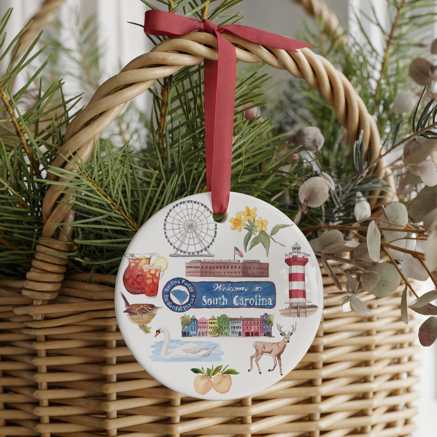 South Carolina Forever! Two Sided Ornament With Gift Box