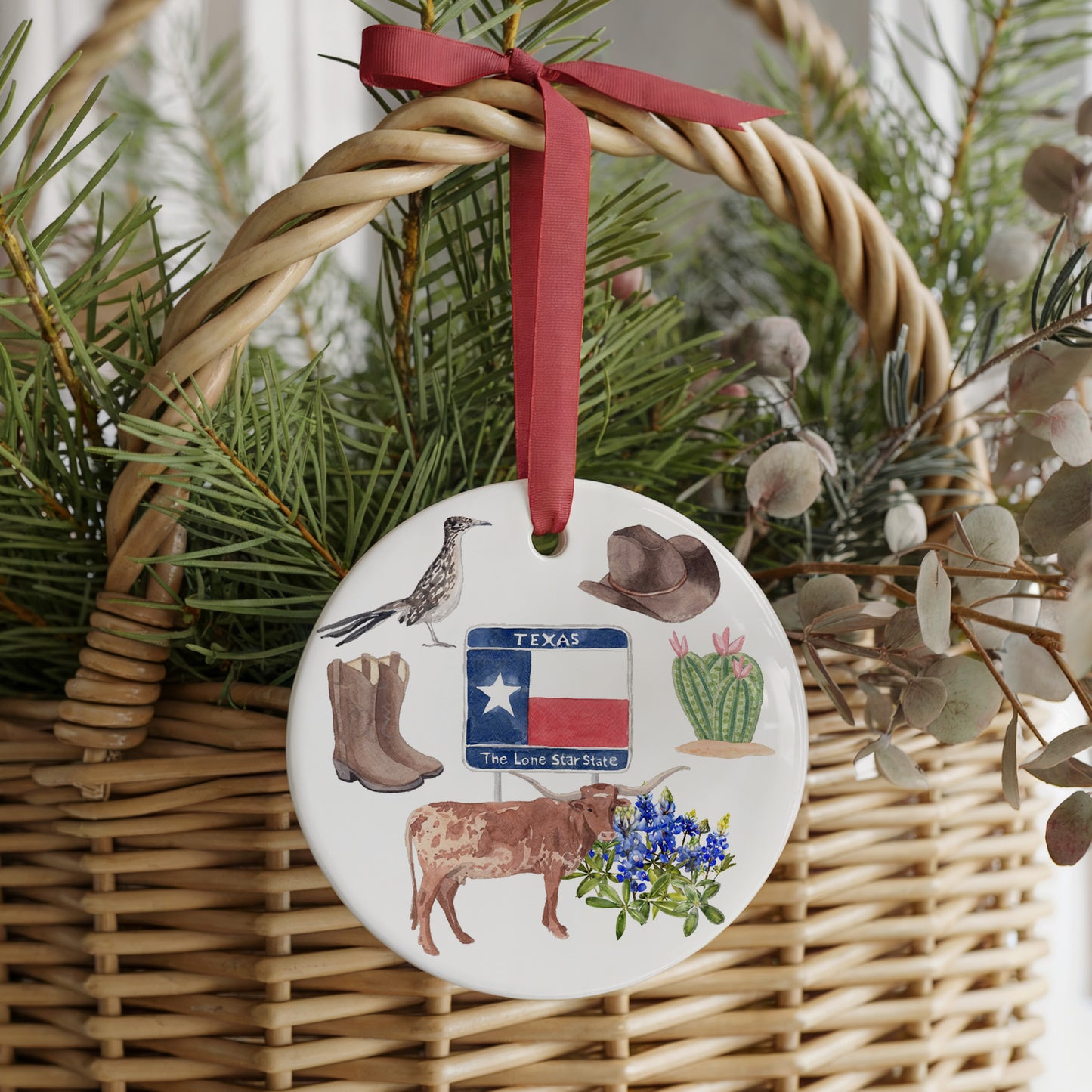 Texas Forever! Two Sided Ornament With Gift Box