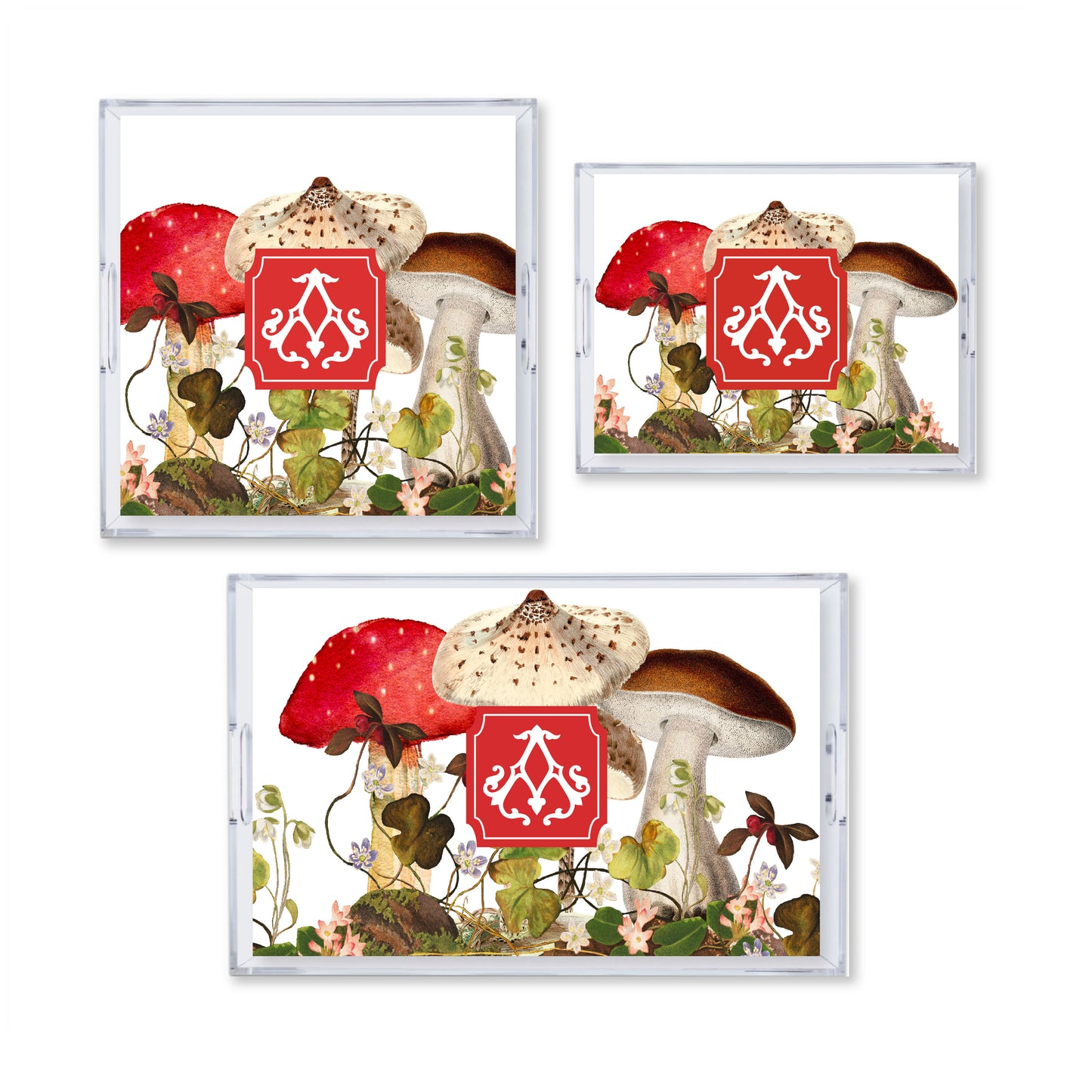 Foraging Reversible Acrylic Tray With Optional Monogram - Available In 3 Sizes