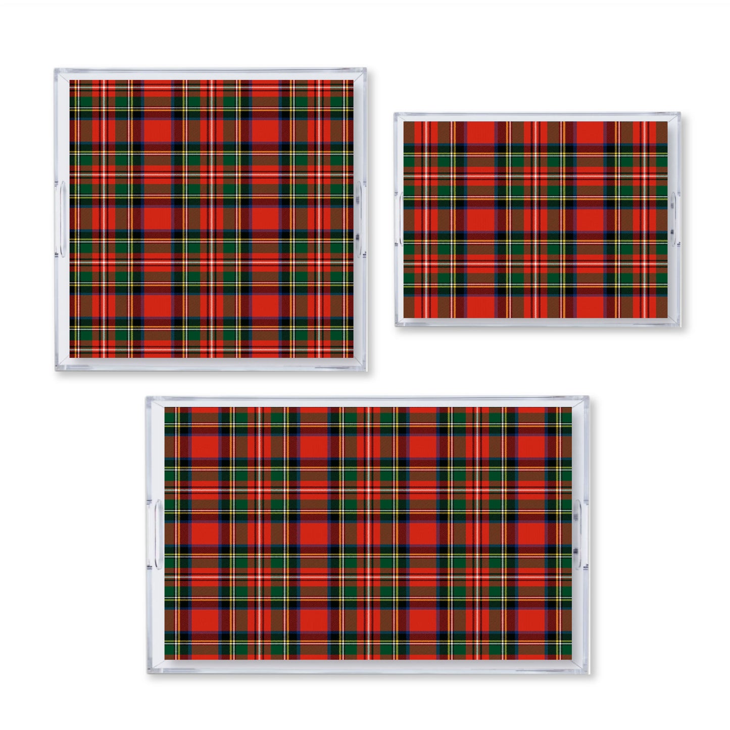 Royal Stewart Tartan Reversible Acrylic Tray With Optional Monogram - Available In 3 Sizes