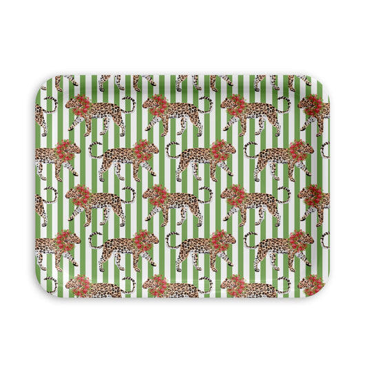 Christmas Leopard Birchwood Serving Tray