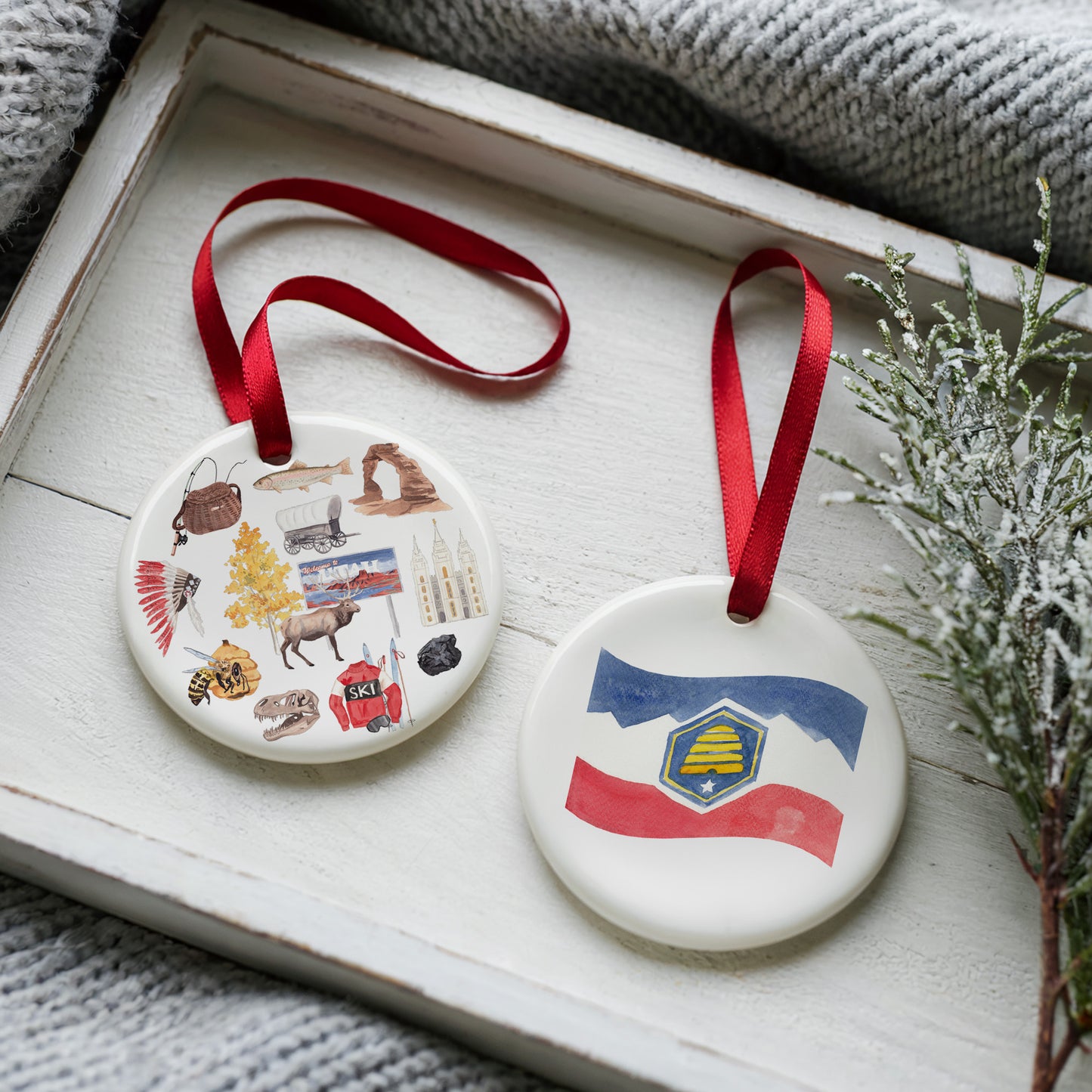 Utah Forever! Two Sided Ornament With Gift Box