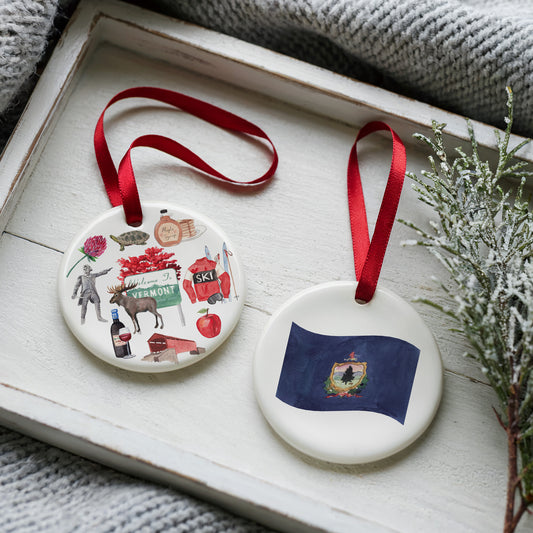 Vermont Forever! Two Sided Ornament With Gift Box