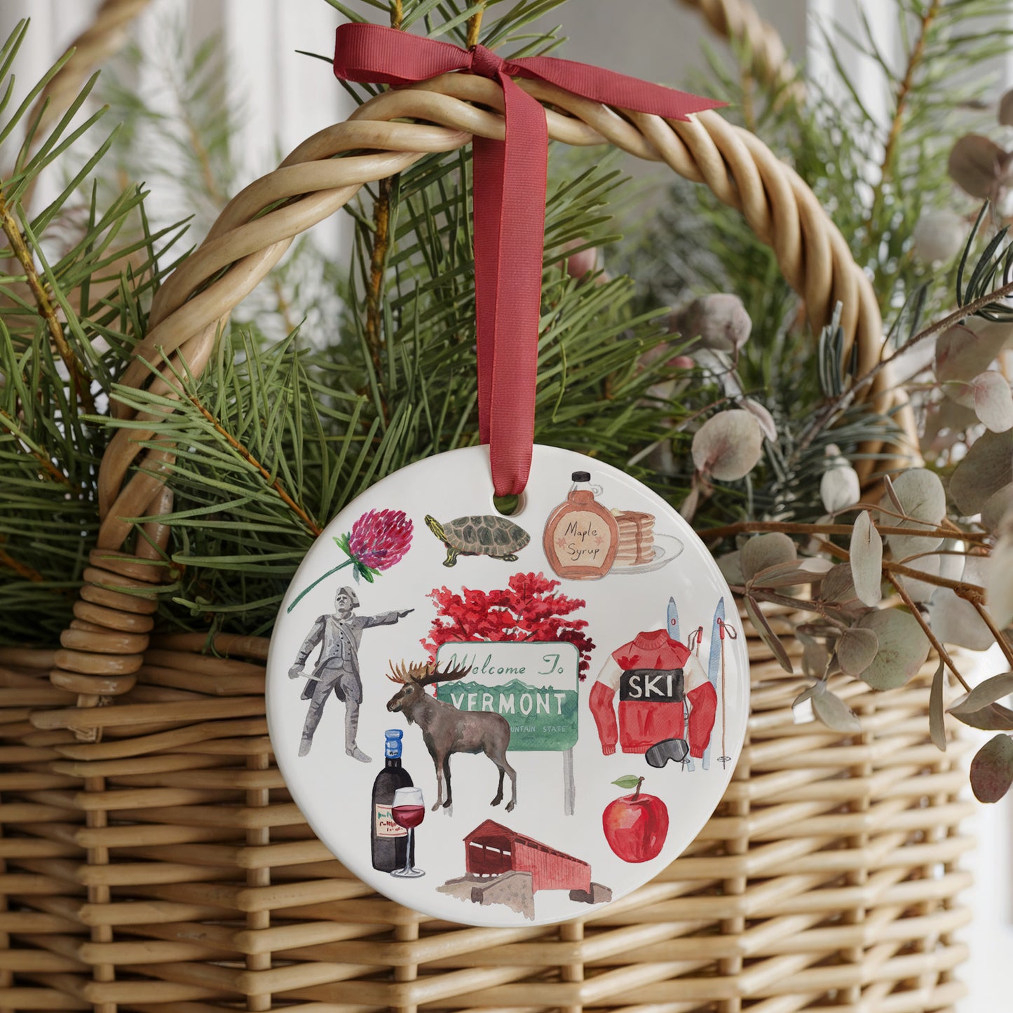 Vermont Forever! Two Sided Ornament With Gift Box