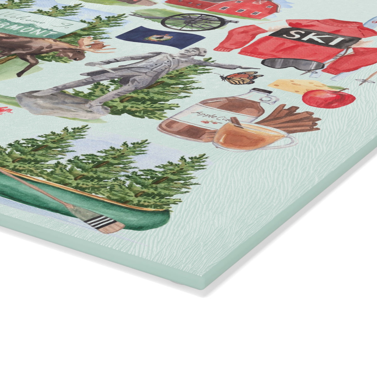 Vermont Forever! Tempered Glass Cutting Board
