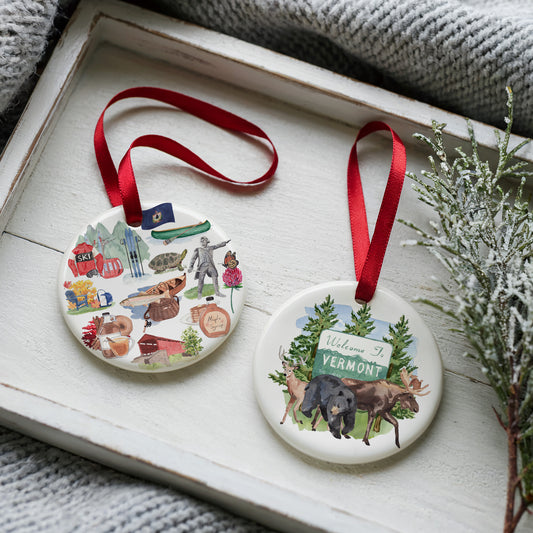 Vermont Forever! Two Sided Ornament With Gift Box