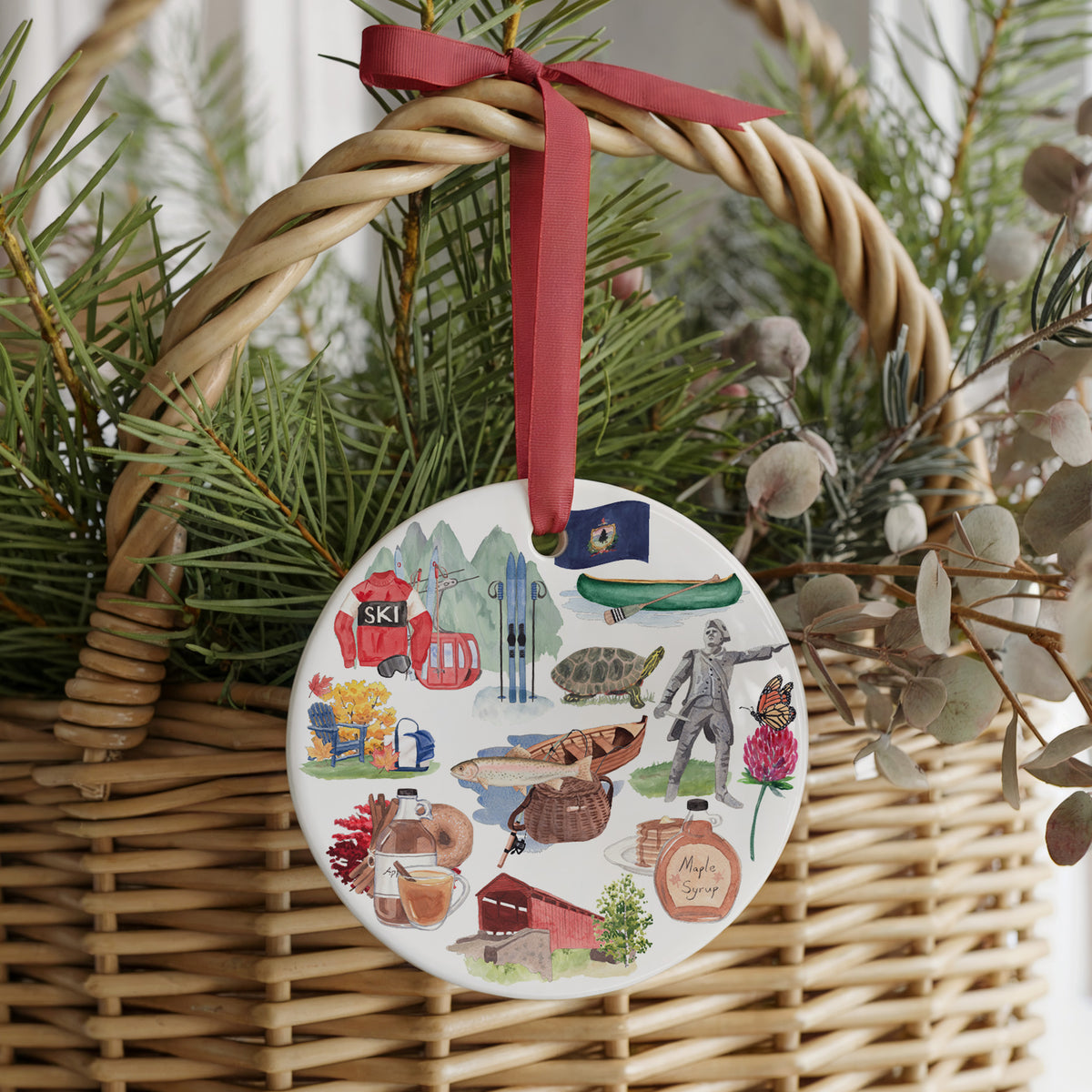 Vermont Forever! Two Sided Ornament With Gift Box