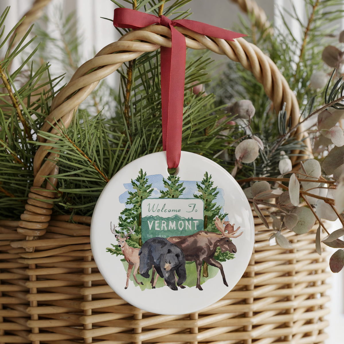 Vermont Forever! Two Sided Ornament With Gift Box