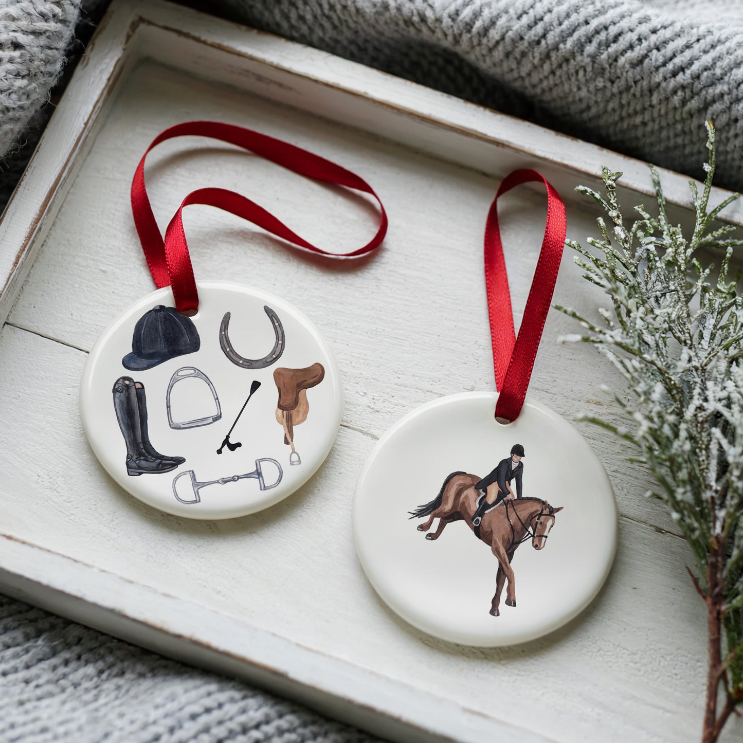 Wellington Equestrian Two Sided Ornament With Gift Box